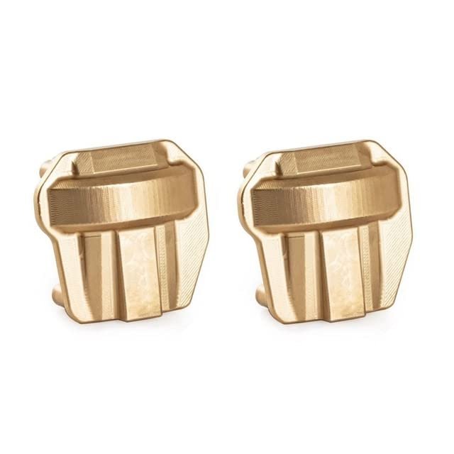 2Pcs Brass Diff Cover Front and Rear Axle Housing Cover for Axial SCX10 II 90046 90047 1/10 RC Crawler Car Parts| | - - (Color: Yellow)