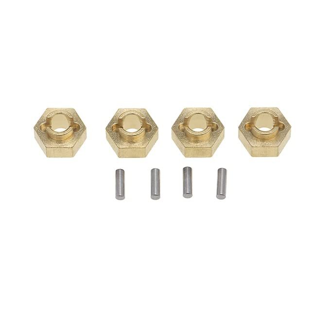 4PCS 3MM Brass Hex Adapter for 1/24 AXIAL SCX24 AXI 90081 RC Car Accessories - (Color: Yellow)
