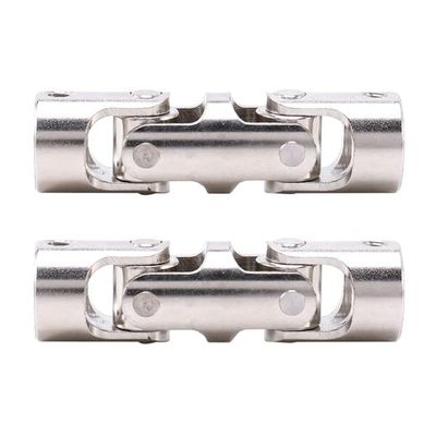 2X Rc Double Universal Joint Cardan Joint Gimbal Couplings with Screw,10X10mm - (Color: Silver)