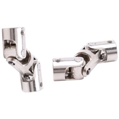 2Set Rc Double Universal Joint Cardan Joint Gimbal Couplings with Screw,10X10mm & 6X6mm - (Color: Silver)