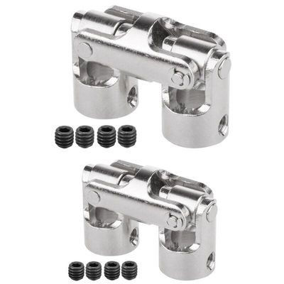 2Pcs Rc Double Universal Joint Cardan Joint Gimbal Couplings with Screw - 6X6mm & 5X5mm