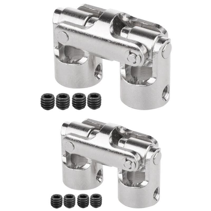 2Pcs Rc Double Universal Joint Cardan Joint Gimbal Couplings with Screw - 6X6mm & 5X5mm