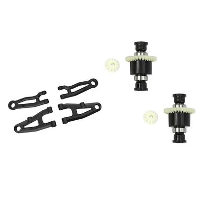 4Pcs Front Upper & Lower Arm for SG 1603 SG 1604 SG1603 SG1604 1/16 & 2Pcs RC Car Differential Assembly - (Color: Silver)