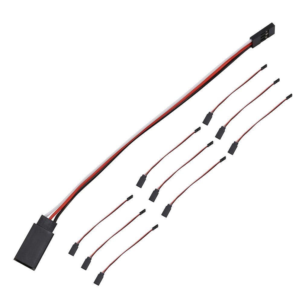 10Pcs 150mm Servo Extension Lead Wire JR Cable 3Pin Male to Female for RC Car - (Color: Multi)