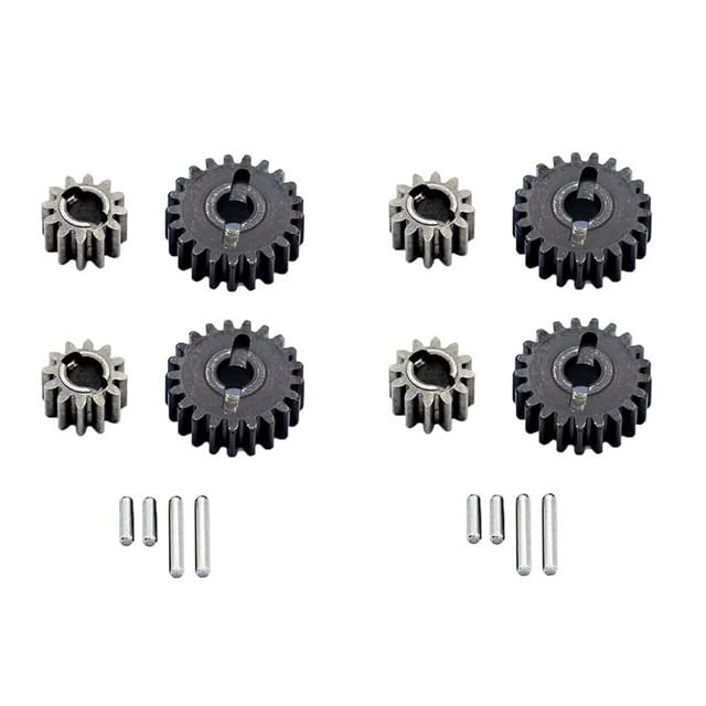 for FMS FCX24 4 Set Metal Portal Axle Portal Gear Set 21T 12T 1/24 RC Crawler Car Upgrades Parts Kit - (Color: As Shown)