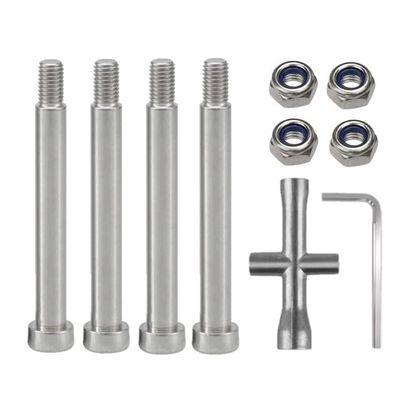 4Pcs Front Suspension Arm Steel Threaded Hinge Pin for 1/5 TRAXS X-maX 8S RC Car Upgrade Parts Accessories - (Color: Silver)