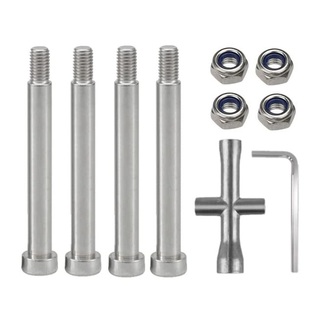 4Pcs Front Suspension Arm Steel Threaded Hinge Pin for 1/5 TRAXS X-maX 8S RC Car Upgrade Parts Accessories - (Color: Silver)