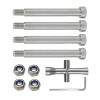 4Pcs Front Suspension Arm Steel Threaded Hinge Pin for 1/5 TRAXS X-maX 8S RC Car Upgrade Parts Accessories - (Color: Silver) view 4