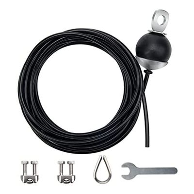 Fitness Pulley Cable,Adjustable Gym Cable Pulley System Replacement Fitness Cable for Pulley,5Mm Pulley Cable for Gym - (Color: Black)