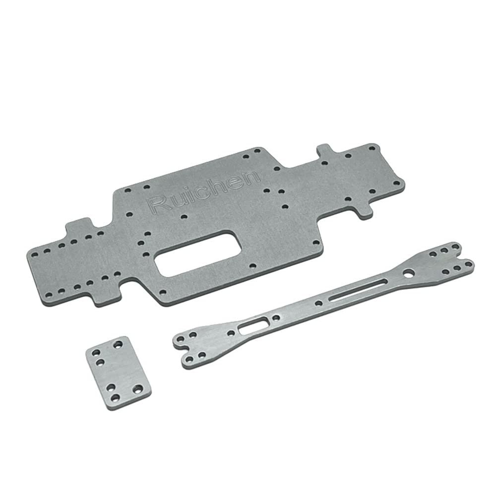 Metal Chassis Bottom Plate and Second Floor Plate for WTY 284131 K969 K979 K989 P929 1/28 RC Car Upgrade Parts,Grey| | - - (Color: Grey, CN)