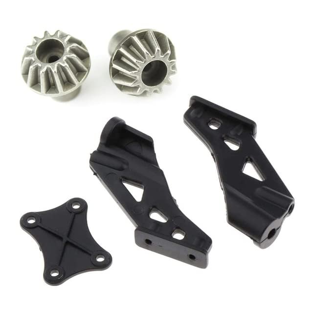 1Set 144001 1258 Tail Fixed Parts Tail Wing Firmware Fittings Set for WTY 144001 1/14 4WD & 2PCS Metal 12T Gear - (Color: Light Grey)