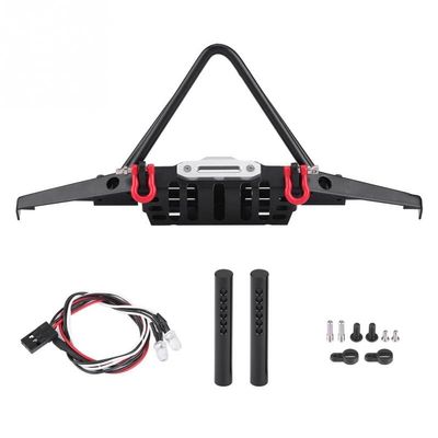 RC Crawler Steel Front Bumper with LED Lights for Axial SCX10 90046 Remote Control Car RC Crawler Parts Accessories