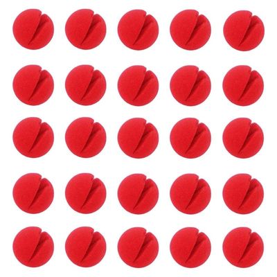 30PCS 2X2Inch Cosplay Noses Red Clown Nose for Party Halloween Costume Supplies Christamas - (Color: red, CN)