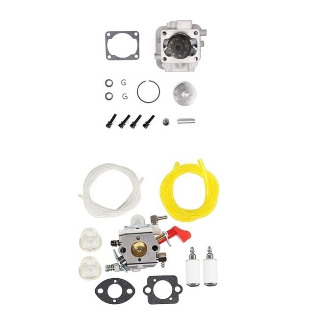1 Set 4 Hole Cylinder Set & 1 Set Carburetor - (Color: Silver)