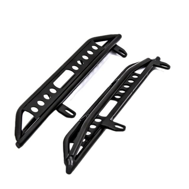 2 Pcs for 1/10 Axial 03007 SCX10 Metal Side Pedal Simulation Pedal of The Third Generation Climbing Car Op Upgrade Accessories - (Color: Black)