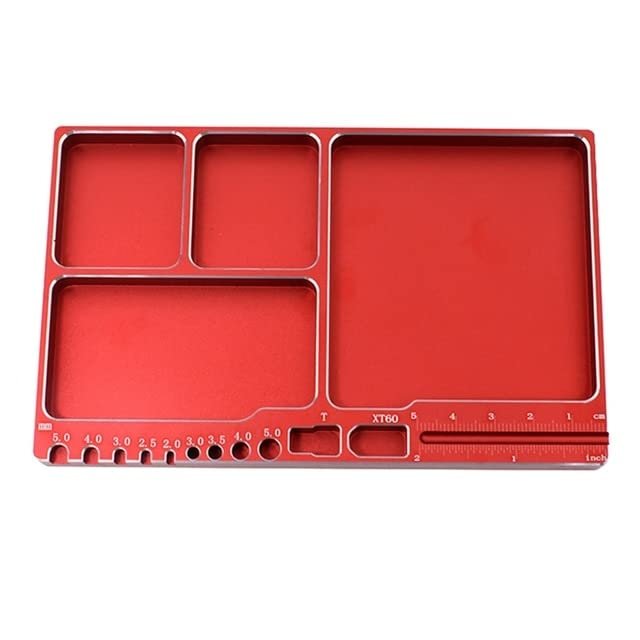1 Pcs Screw Tray Plate for Rc Crawler Car Rc Boat Drone Rc Model Repair Tools Aluminum Alloy Red - (Color: Red)