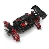 4Pcs Metal Front Steering and Block Rear Hub Carrier for MJX H16 16207 16208 16209 16210 1/16 RC Car Upgrades Parts,Red view 3