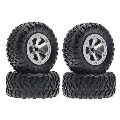 4Pcs LD-P06 Tire Tyre Wheel for LDRC LD-P06 LD P06 Unimog 1/12 RC Truck Car Upgrades Parts 72Mm - (Color: As Shown)