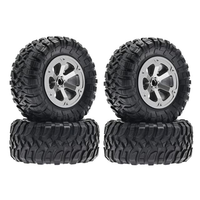 4Pcs LD-P06 Tire Tyre Wheel for LDRC LD-P06 LD P06 Unimog 1/12 RC Truck Car Upgrades Parts 72Mm - (Color: As Shown)