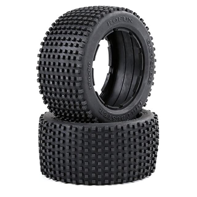 Off-Road Rear Tyres Thicken Skin Set for 1/5 HPI ROFUN BAHA ROVAN KM Baja 5B Truck Spare Toys Parts - (Color: Light Yellow)