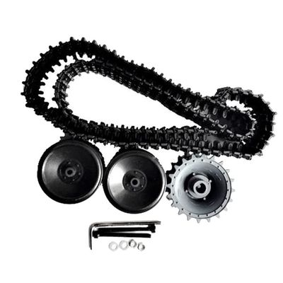 Track + Track Drive Wheel/Track Wheel + Bearing Wheel Tank Car Chassis Robot Wall Power Model Spare Parts Accessories - (Color: Black)