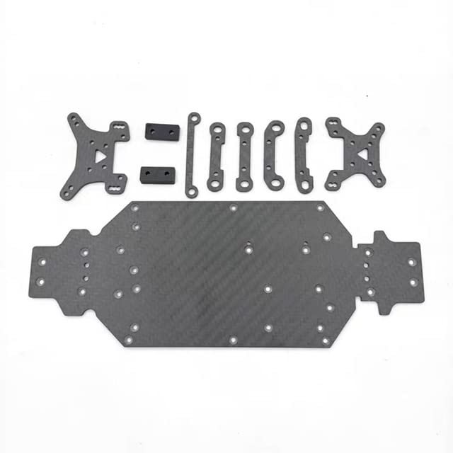 -for WTY Remote Control Car 144001 144002 Frame Accessories Metal Upgrade Modified Carbon Fiber Bottom - (Color: Black)