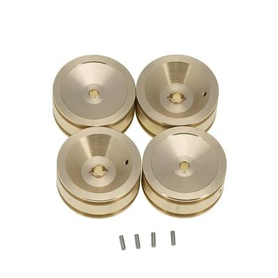 4PCS Brass Wheel Hub Counterweight Wheel for 1/24 Axial SCX24 90081 RC Car Accessories - (Color: Yellow)