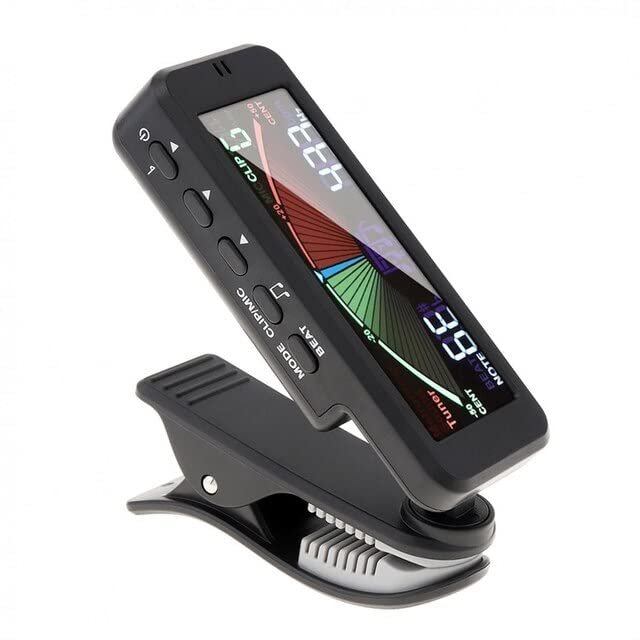 3 in 1 Guitar Tuner Large LCD Screen Metronome Generator with Clip for Chromatic Guitar Bass Ukulele Violin - (Color: Black)