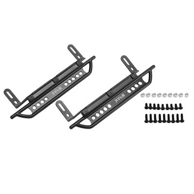 1Pair Metal Side Pedal Rock Sliders Foot Pedal Side Guard Plate for TRAXS RTX-4 RTX4 1/10 RC Crawler Car Upgrade Parts - (Color: Black)