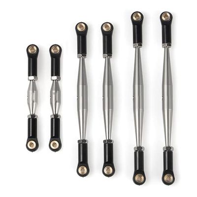 Barra de traccin de enlace de Acero inoxidable, juego de varillas para Axial SCX24 90081 RC, accesorios de coche - (Color: Silver)