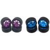 2Set 65Mm Metal Wheel Rim + High Grip Rubber Tires Tyres for WTY 144001 A959 A959-B 124019 124018 Blue & Purple - (Color: Lavender) view 2