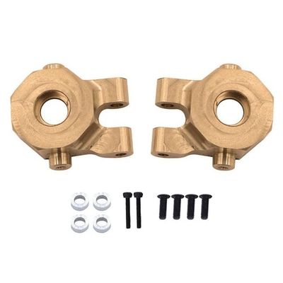 2Pcs Brass Steering Block Steering Knuckle 9737 Replacement for TRAXS RTX4M RTX-4M 1/18 RC Crawler Car Upgrades Parts - (Color: Yellow)