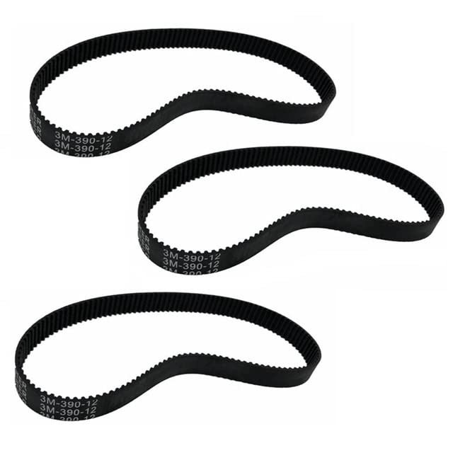 3Pcs -390-12 Drive Belt Durable Thickened Rubber Drive Belt Accessories for Electric Bike E-Bike Scooter Motorcycle - (Color: Green)