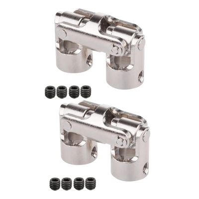 2Set Rc Double Universal Joint Cardan Joint Gimbal Couplings with Screw,5X5mm & 4X4mm