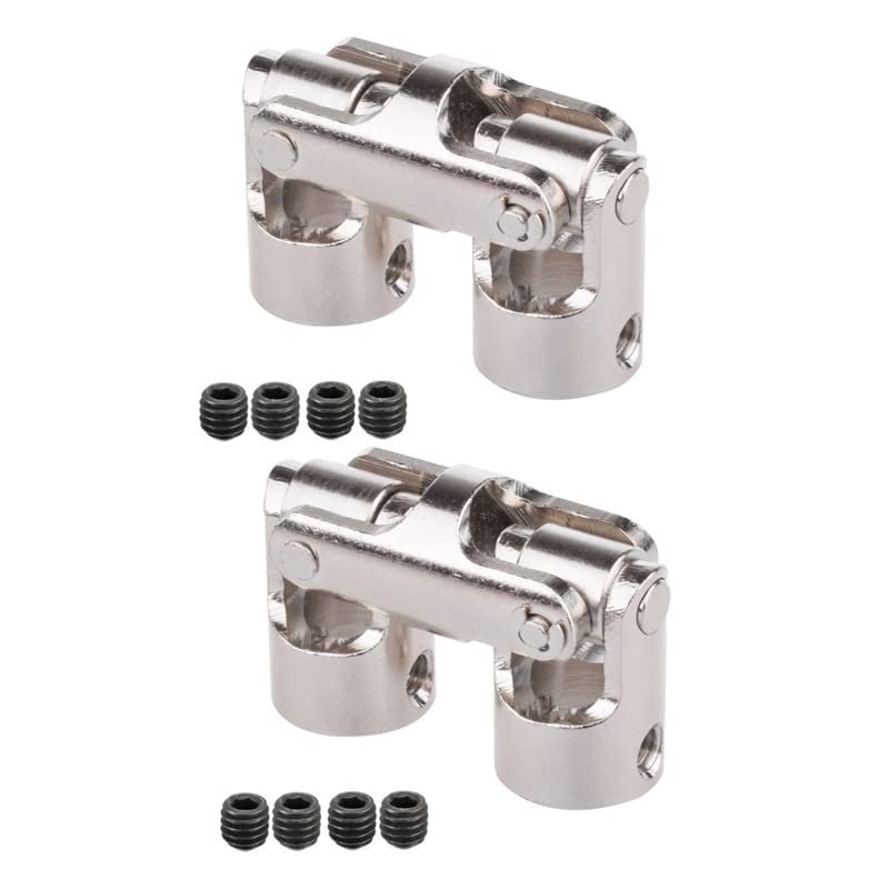 2Set Rc Double Universal Joint Cardan Joint Gimbal Couplings with Screw,5X5mm & 4X4mm