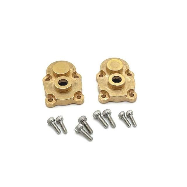 Puente de puerta delantera y trasera, accesorios de actualizacin de Metal de latn tapa de palanca de cambios, Compatible con coche de Control remoto FMS 1/24 Fcx24 - (Color: Yellow)