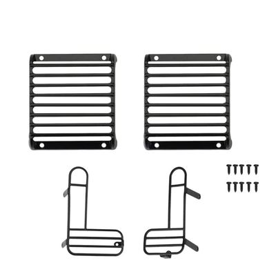 4Pcs Metal Front and Rear Lampshade Lamp Guards Protection Cover for 1/10 RC Crawler Car TRAXS RTX 4 RTX4 Defender| | - - (Color: Black)
