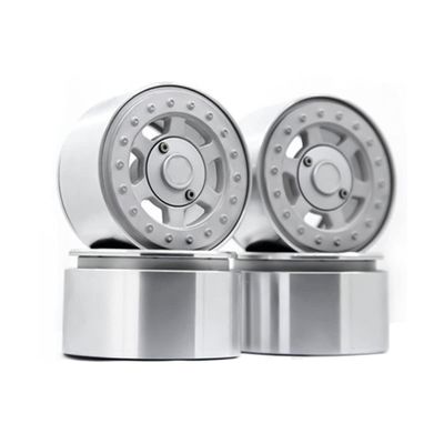 4Pcs for RTX-4 RTX-6 6X6 G63 G500 SCX10 Climbing Car 2.2 Inch Metal Lock Tire Wheel Rims,Silver
