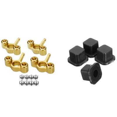 2 Set RC Car Part: 1 Set Metal Steering Knuckles Hub Carrier Block EA1003 & 1 Set Pin Needle Cap EB1012 - (Color: Black)