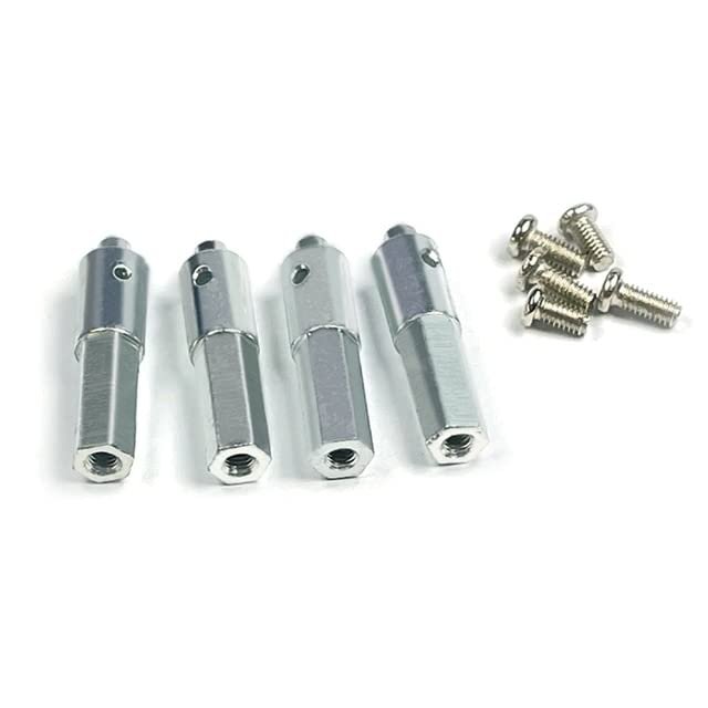 4Pcs LD-P06 Metal Portal Axle Shaft Hex Adapter for LDRC LD-P06 LD P06 Unimog 1/12 RC Truck Car Spare Parts - (Color: Silver)
