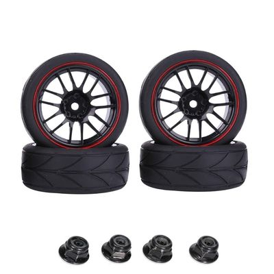 D7WF Rubber Buggy Tires Wheel Rims for WTY 144001 1/10 RC Crawler Car Novelty Toys