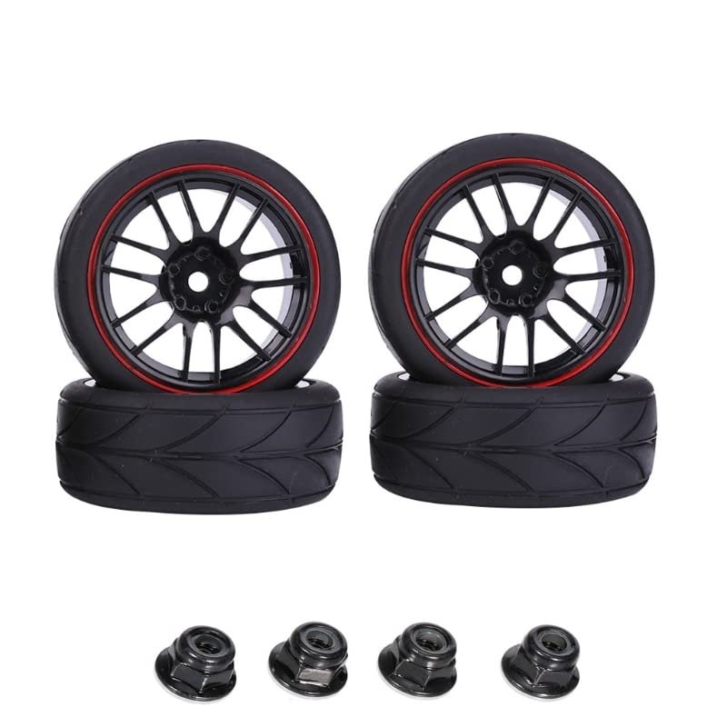D7WF Rubber Buggy Tires Wheel Rims for WTY 144001 1/10 RC Crawler Car Novelty Toys