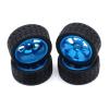 2Set 65Mm Metal Wheel Rim + High Grip Rubber Tires Tyres for WTY 144001 A959 A959-B 124019 124018 Red & Blue - (Color: Champagne) view 4