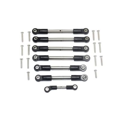 GPM for 1/7 X0-1 1/10 RUSTLER HOSS Slash Stampede 4X4 VXL Metal Stainless Steel Tie Rod Toe Links 5539/6742/3643/3644 - (Color: Black)