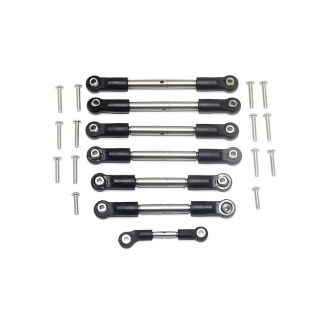 GPM for 1/7 X0-1 1/10 RUSTLER HOSS Slash Stampede 4X4 VXL Metal Stainless Steel Tie Rod Toe Links 5539/6742/3643/3644 - (Color: Black)