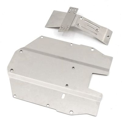 Chassis Armor Protector Skid Plate Stainless Steel Replacement for Yikong DF7 1/7 Short Course Truck - (Color: Silver)
