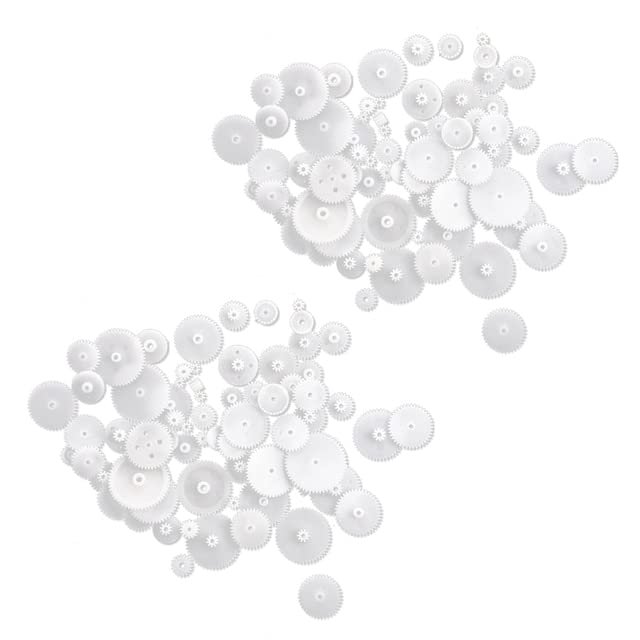 White Plastic Gear Set 116 Pcs for RC Toys - (Color: Colorful)
