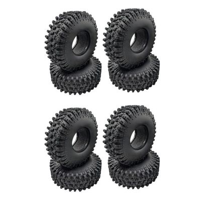 8PCS 120MM 1.9 Rubber Rocks Tyres Wheel Tires for 1/10 RC Rock Crawler Axial SCX10 90046 AXI03007 TRAXS RTX4 D90 TF2 - (Color: Camel)