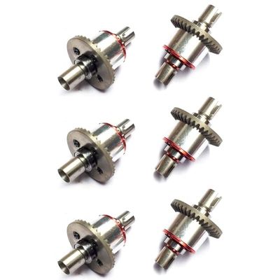 6Pcs Full Metal All-Metal Differential Gear Upgrade Parts for WTY 144001 124019 124018 RC Car Spare Accessories - (Color: Silver red)