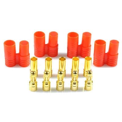 10Pair/20PCS 3.5MM Gold Plated Banana Plug Jacket with Plastic Protector 3.5 MM Female Male Bullet Sheath Banana Plugs - (Color: Red)